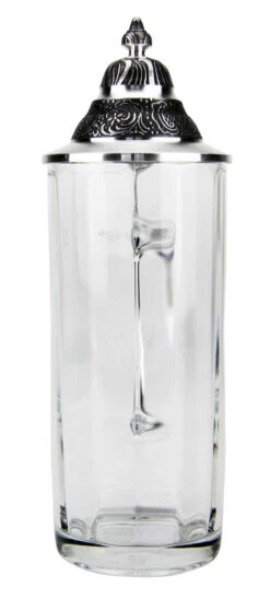 Faceted Glass Beer Stein With Pointed Pewter Lid 14 Faceted Glass Beer Stein With Pointed Pewter Lid -Beer Stein Store Faceted Glass Beer Stein with Pointed Pewter Lid GS66690 FNT SM 17404.1524681454