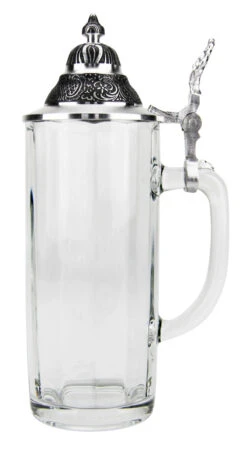 Faceted Glass Beer Stein With Pointed Pewter Lid 15 Faceted Glass Beer Stein With Pointed Pewter Lid -Beer Stein Store Faceted Glass Beer Stein with Pointed Pewter Lid GS66690 RS SM 36367.1524681454