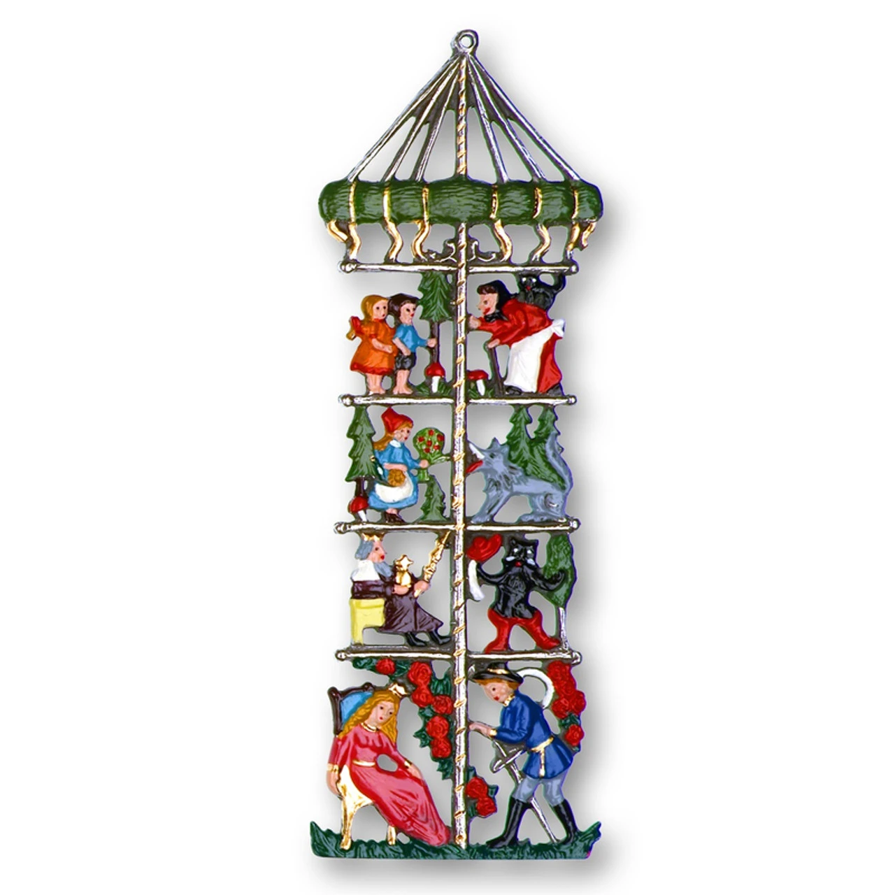 Fairy Tale Maypole German Pewter Christmas Ornament 3 Fairy Tale Maypole German Pewter Christmas Ornament