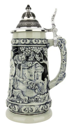 Fishing Beer Stein Cobalt -Beer Stein Store Fishing Beer Stein Cobalt Stone Gray KT1730EZ RS SM 69268.1697731990