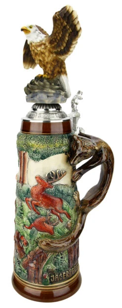 Fox Handle Hunter Beer Stein 2 Liter | Eagle Lid 15 Fox Handle Hunter Beer Stein 2 Liter | Eagle Lid -Beer Stein Store Fox Handle Hunter Beer Stein 2 Liter Flying Eagle Lid K949BE RA2 SM 28358.1586721105