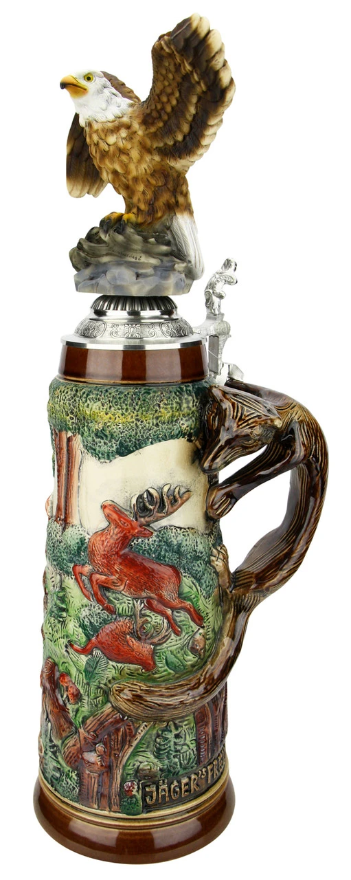 Fox Handle Hunter Beer Stein 2 Liter | Eagle Lid 7 Fox Handle Hunter Beer Stein 2 Liter | Eagle Lid - Image 5
