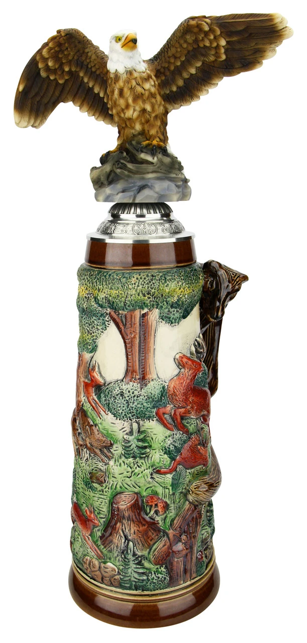 Fox Handle Hunter Beer Stein 2 Liter | Eagle Lid 3 Fox Handle Hunter Beer Stein 2 Liter | Eagle Lid
