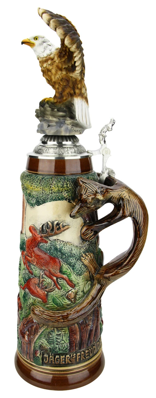 Fox Handle Hunter Beer Stein 2 Liter | Eagle Lid 8 Fox Handle Hunter Beer Stein 2 Liter | Eagle Lid - Image 6