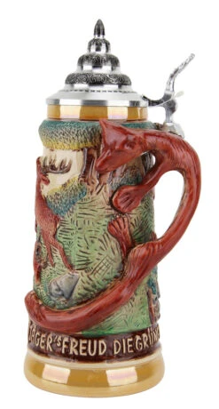Hunters Joy Fox Handle Beer Stein 8 Hunters Joy Fox Handle Beer Stein -Beer Stein Store Fox Handle Hunter Beer Stein Gold Mulicolor K949C A SM 31180.1462904883