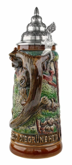 Fox Handle Hunter Beer Stein 8 Fox Handle Hunter Beer Stein -Beer Stein Store Fox Handle Hunter Stein 1 Liter K949B Back SM 79706.1460493822