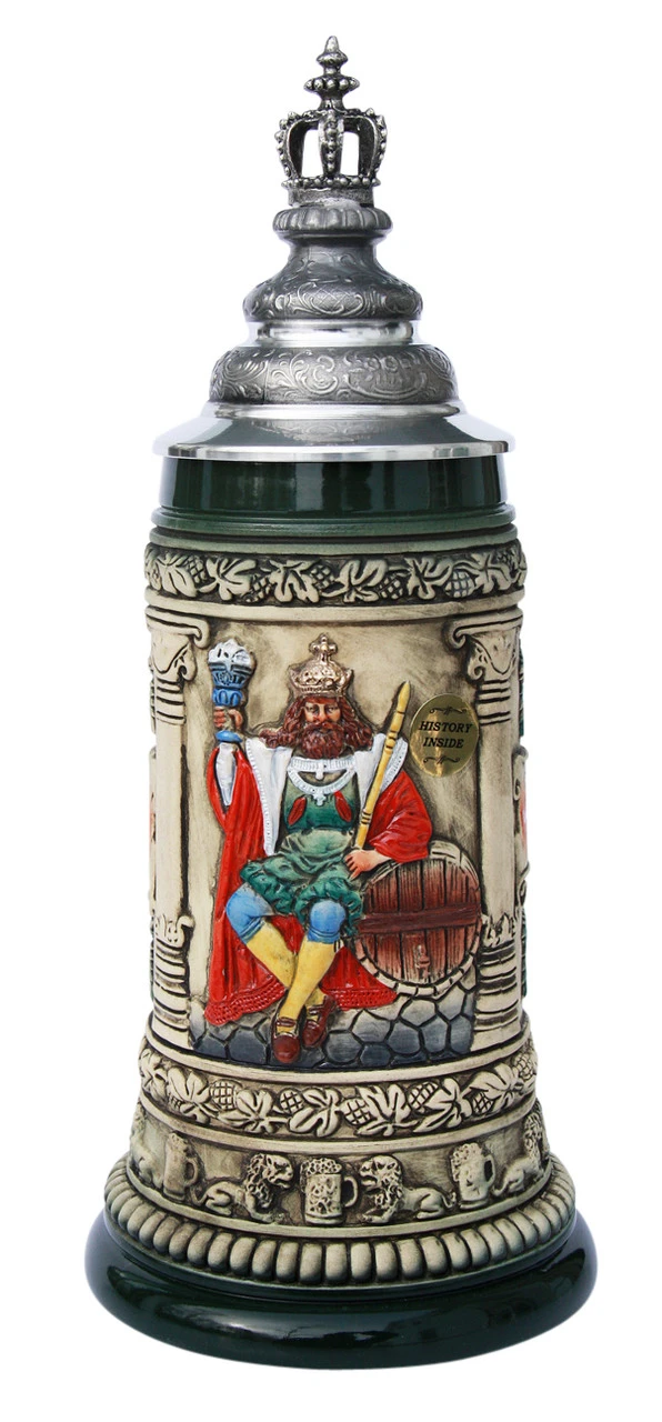 Gambrinus The Beer King Stein With Crown Lid 3 Gambrinus The Beer King Stein With Crown Lid