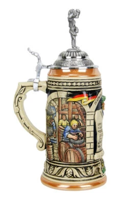German 500 Year Anniversary Beer Purity Law German Beer Stein With Pewter Beer Brewer Figure Lid 11 German 500 Year Anniversary Beer Purity Law German Beer Stein With Pewter Beer Brewer Figure Lid -Beer Stein Store German 500 Year Anniversary Beer Purity Law German Beer Stein with Pewter Beer Brewer Figure Lid K519FBB LS SM 94782.1459973900