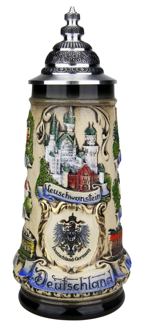 German Castles Beer Stein 3 German Castles Beer Stein