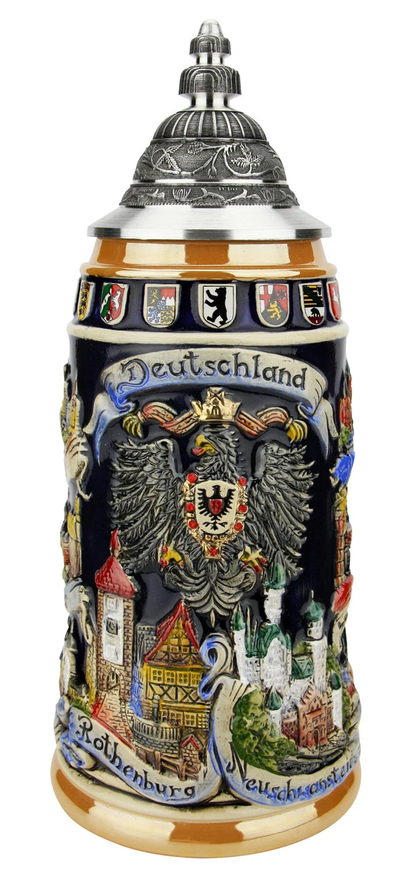 German Cities Beer Stein 3 German Cities Beer Stein