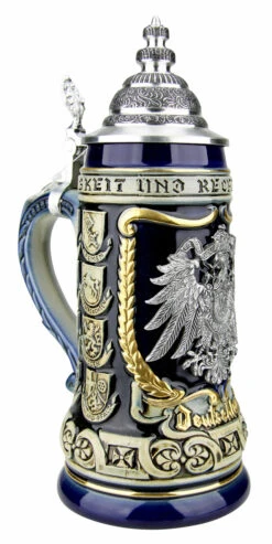 German Eagle Crests Beer Stein Blue 8 German Eagle Crests Beer Stein Blue -Beer Stein Store German Eagle Crests Beer Stein Blue ZB1425606EBL LA SM 57267.1527115728