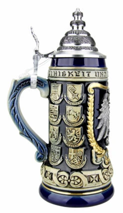 German Eagle Crests Beer Stein Blue 9 German Eagle Crests Beer Stein Blue -Beer Stein Store German Eagle Crests Beer Stein Blue ZB1425606EBL LS SM 32287.1527115728