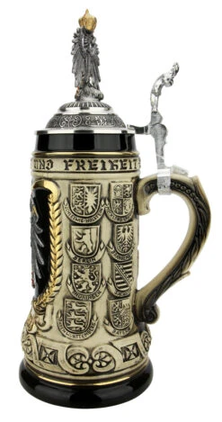 German Eagle Crests Beer Stein With Eagle Lid 10 German Eagle Crests Beer Stein With Eagle Lid -Beer Stein Store German Eagle Crests Beer Stein with Eagle Lid ZB14259001 RS SM 18270.1668721223
