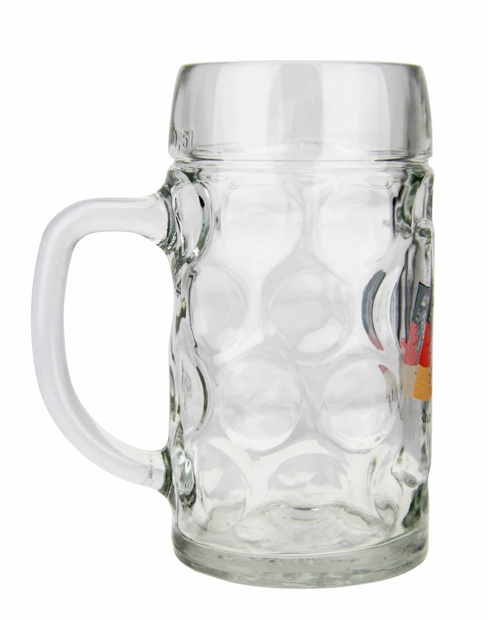 German Eagle Flag Crest Dimpled Oktoberfest Glass Beer Mug 0.5 Liter 5 German Eagle Flag Crest Dimpled Oktoberfest Glass Beer Mug 0.5 Liter - Image 3