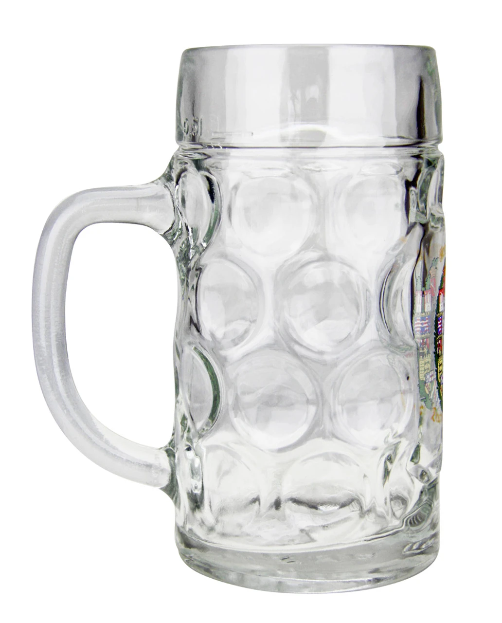 German Eagle And Crests Dimpled Oktoberfest Glass Beer Mug 0.5 Liter 5 German Eagle And Crests Dimpled Oktoberfest Glass Beer Mug 0.5 Liter - Image 3