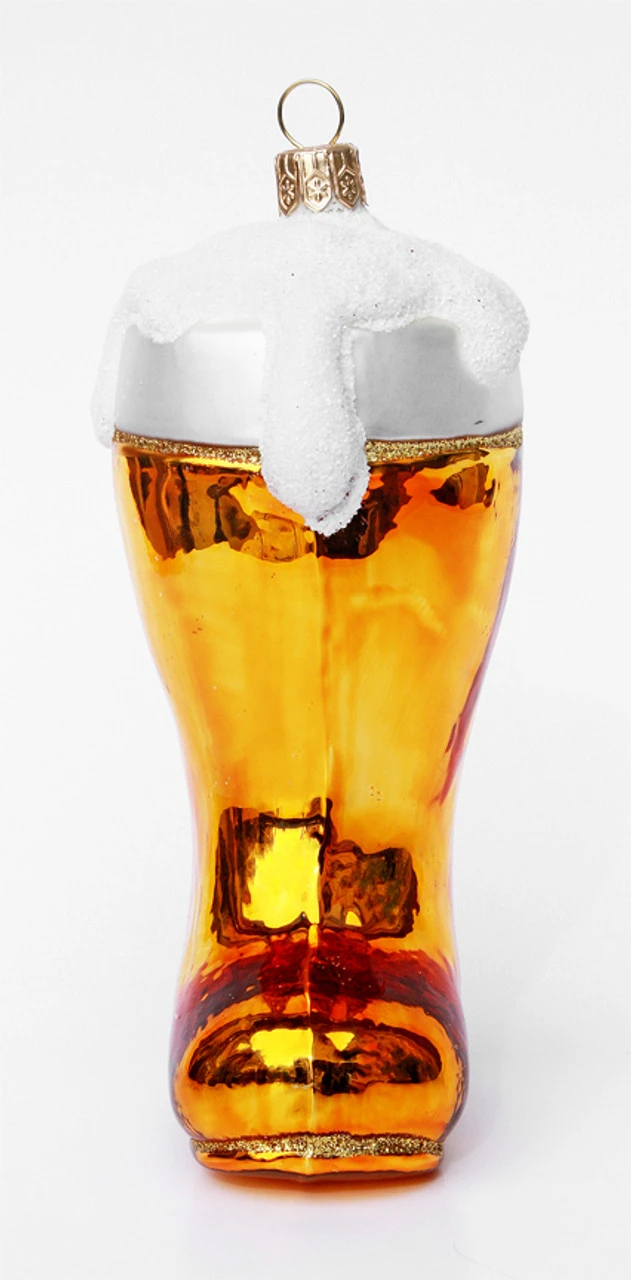 German Beer Boot Glass Christmas Ornament 5 German Beer Boot Glass Christmas Ornament - Image 3