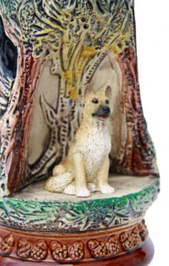 German Shepherd Wildlife Grotto Beer Stein -Beer Stein Store German Shepherd Wildlife Beer Stein K335BS Detail SM 30706.1401397239