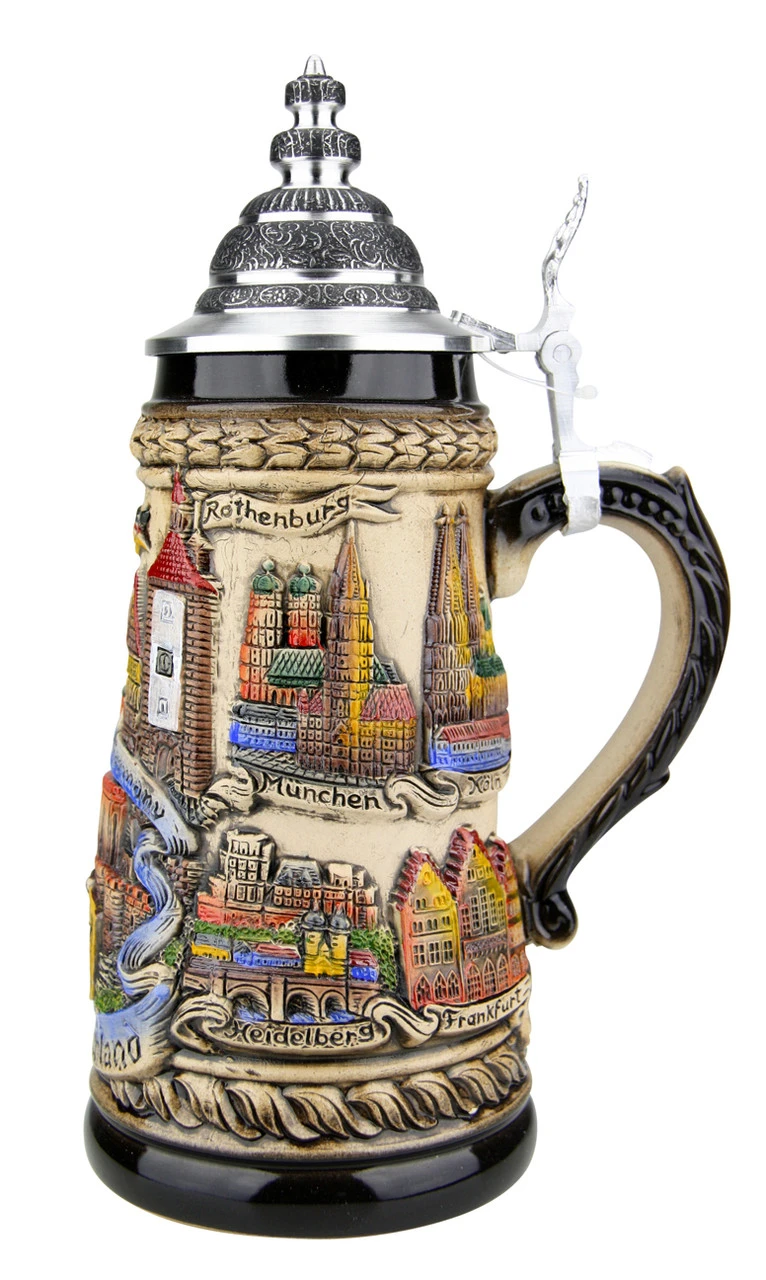 Germany Panorama Beer Stein Rustic 7 Germany Panorama Beer Stein Rustic - Image 5