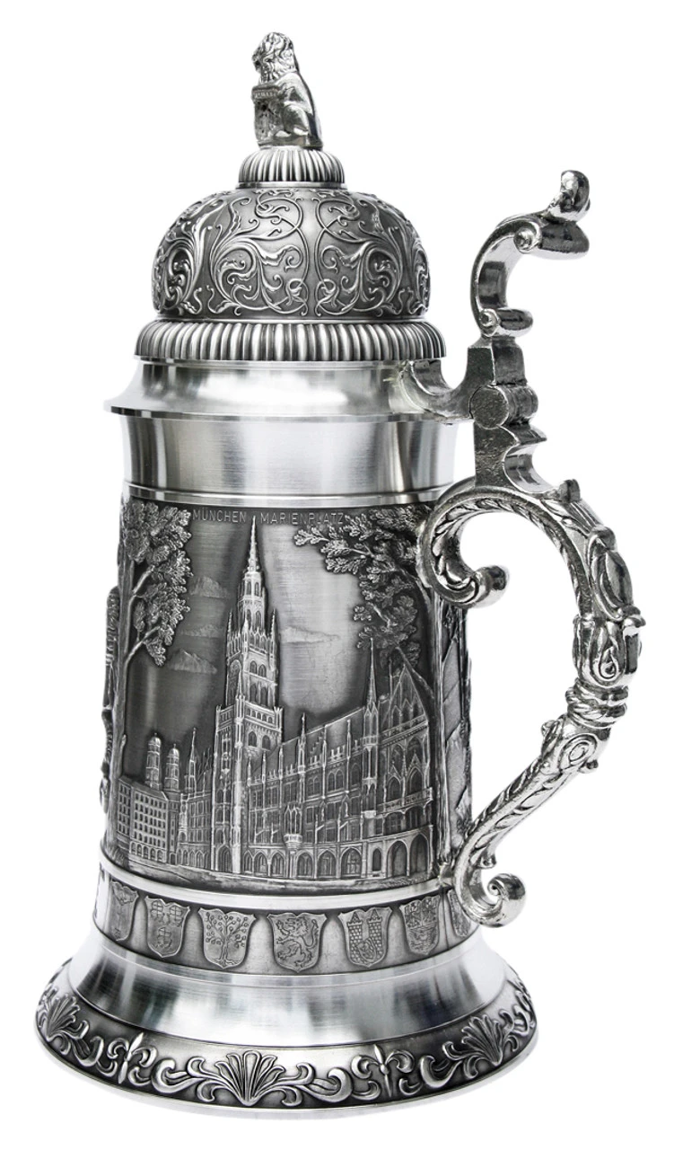 Giant Bavaria Pewter Beer Stein 3 Giant Bavaria Pewter Beer Stein