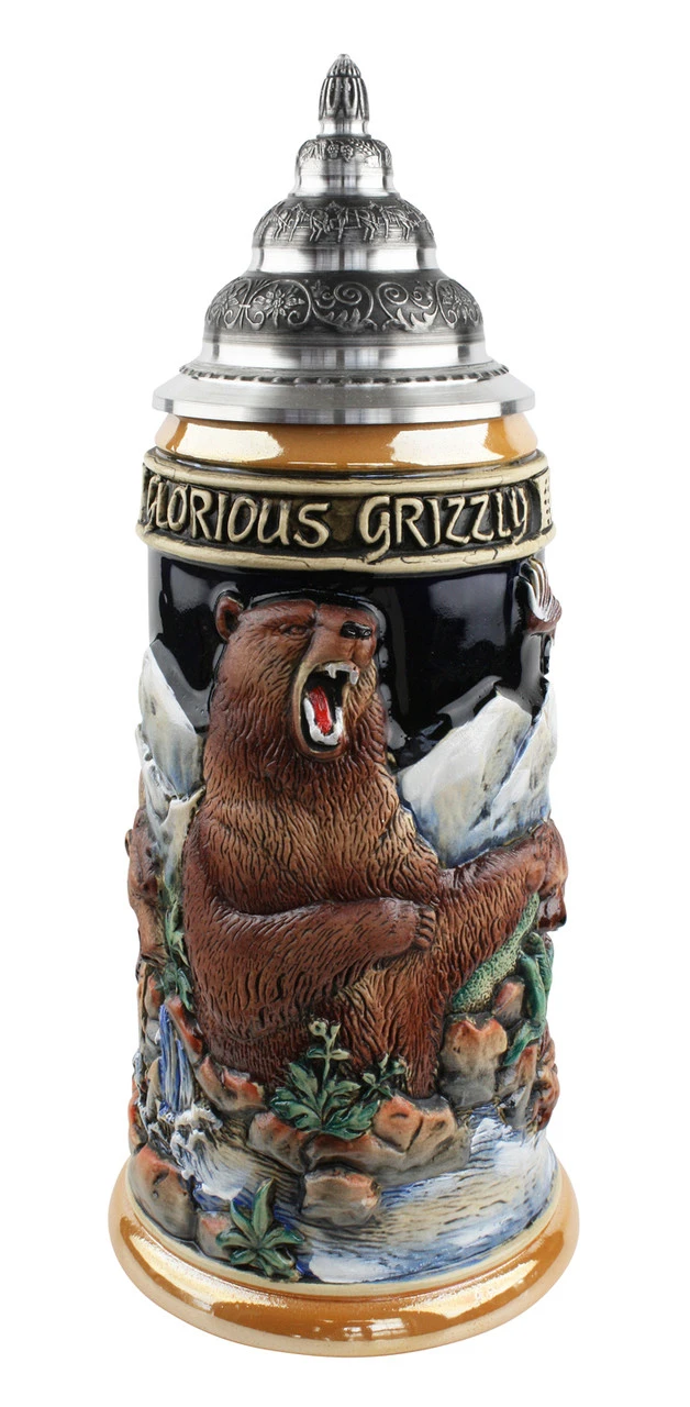 Glorious Grizzly Bear Beer Stein 3 Glorious Grizzly Bear Beer Stein