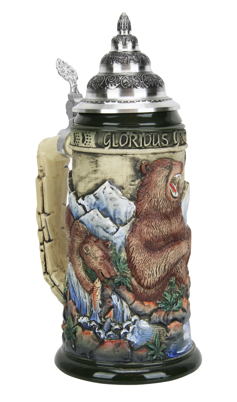 Glorious Grizzly Bear Beer Stein Rustic 8 Glorious Grizzly Bear Beer Stein Rustic - Image 6