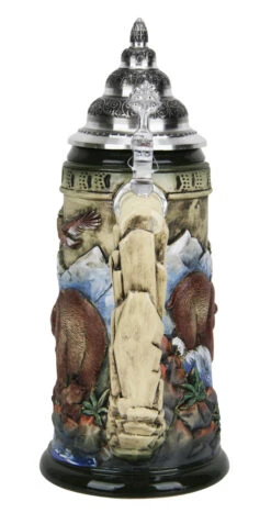 Glorious Grizzly Bear Beer Stein Rustic 11 Glorious Grizzly Bear Beer Stein Rustic -Beer Stein Store Glorious Grizzly Beer Stein Rustic K956RU Back SM 70451.1460150694