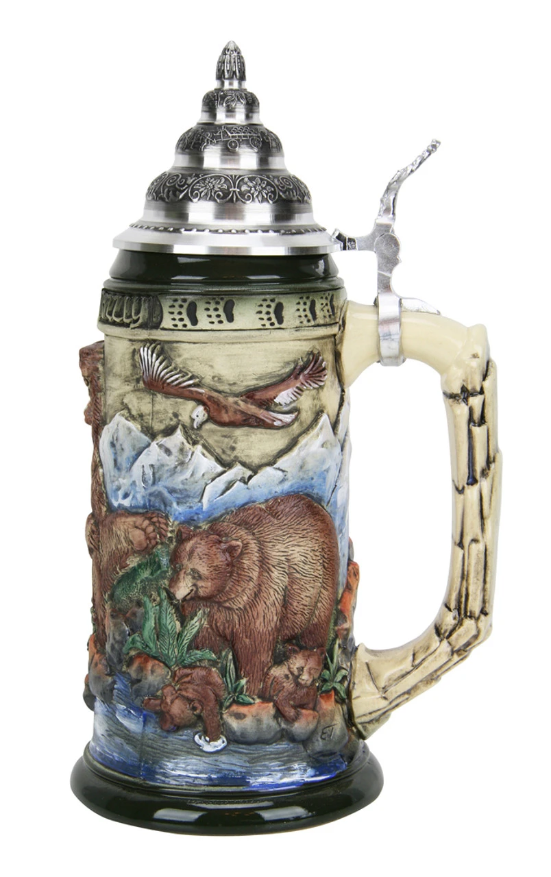 Glorious Grizzly Bear Beer Stein Rustic 5 Glorious Grizzly Bear Beer Stein Rustic - Image 3