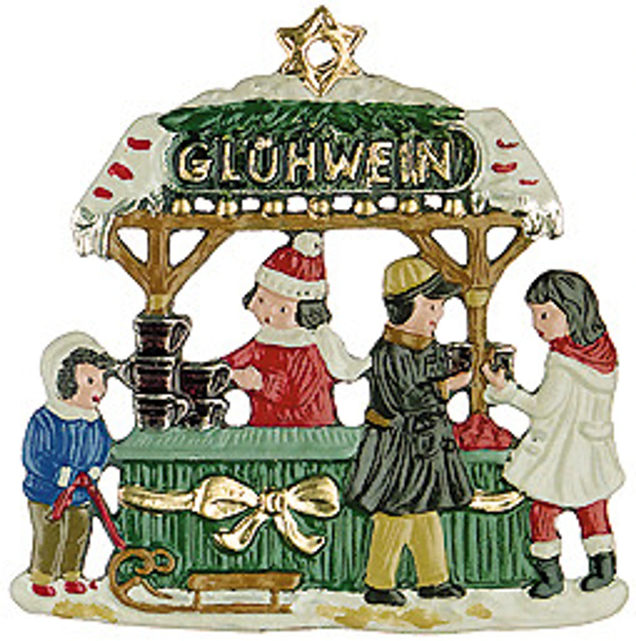 Gluehwein Stand German Pewter Christmas Ornament 3 Gluehwein Stand German Pewter Christmas Ornament