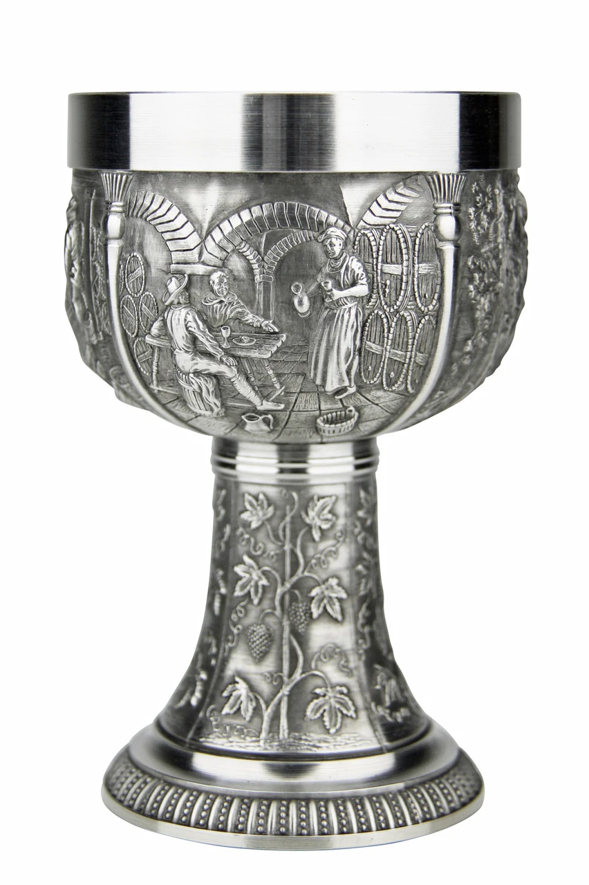 Grape Harvest Pewter Wine Chalice 7 Grape Harvest Pewter Wine Chalice - Image 5