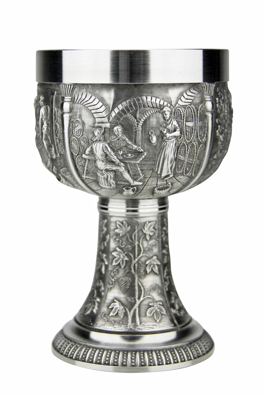 Grape Harvest Pewter Wine Chalice 3 Grape Harvest Pewter Wine Chalice