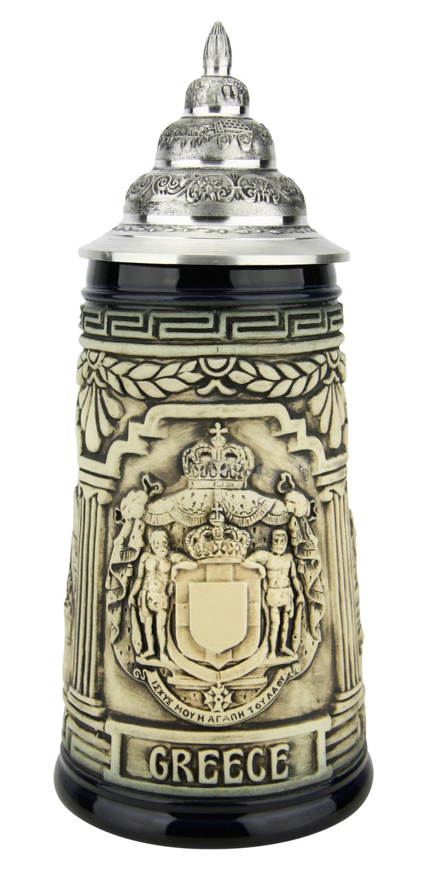 Greece Beer Stein Rustic Blue 3 Greece Beer Stein Rustic Blue