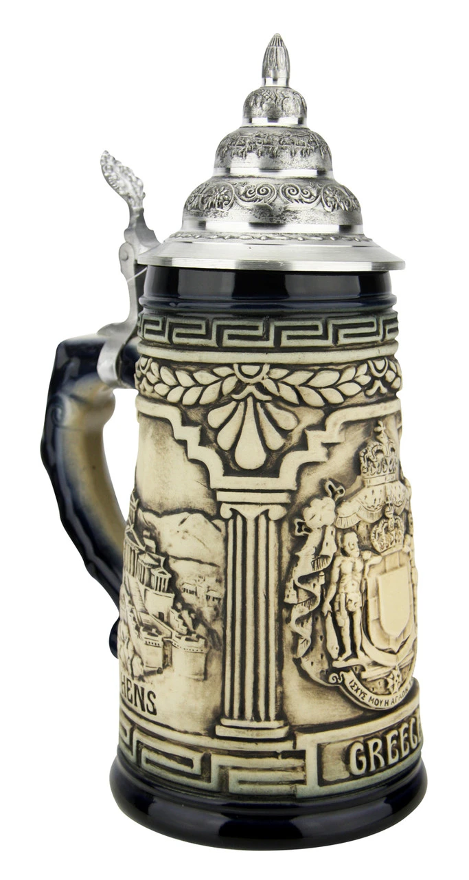 Greece Beer Stein Rustic Blue 4 Greece Beer Stein Rustic Blue - Image 2