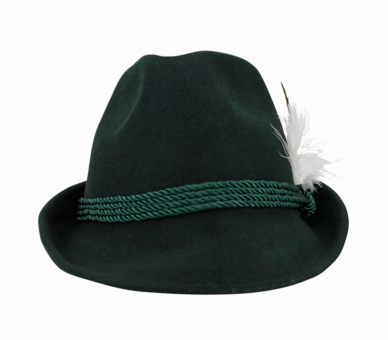 Green Tyrolean Hat With Feather 4 Green Tyrolean Hat With Feather - Image 3