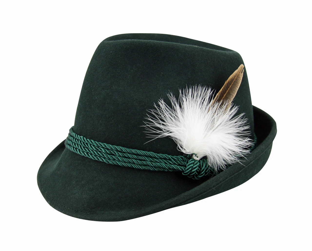 Green Tyrolean Hat With Feather 2 Green Tyrolean Hat With Feather