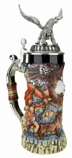 Griffin Beer Stein With 3D Griffin Pewter Lid 9 Griffin Beer Stein With 3D Griffin Pewter Lid -Beer Stein Store Griffon Beer Stein with 3D Griffon Lid KT4001BG LA SM 71844.1495580183