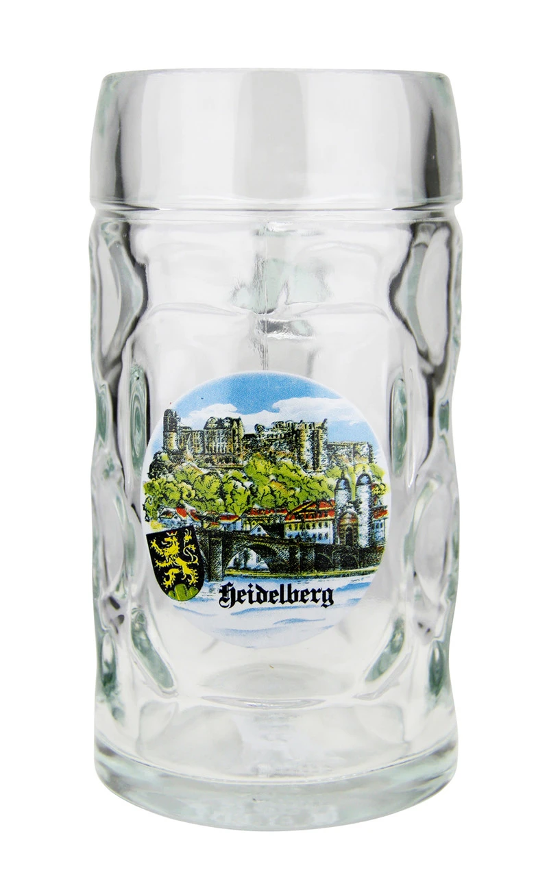Heidelberg Dimpled Oktoberfest Glass Beer Mug 0.5 Liter 3 Heidelberg Dimpled Oktoberfest Glass Beer Mug 0.5 Liter