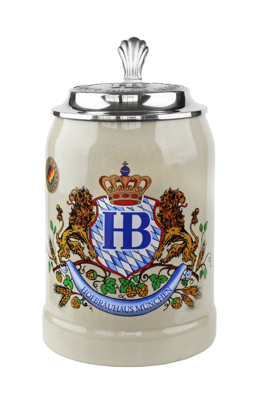 Hofbrauhaus 0.5 Liter Stoneware Beer Stein With HB Lid 3 Hofbrauhaus 0.5 Liter Stoneware Beer Stein With HB Lid