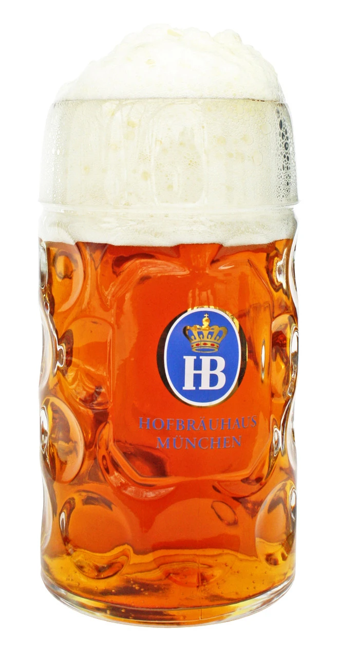 Glass Hofbrauhaus HB Beer Mug 1 Liter 3 Glass Hofbrauhaus HB Beer Mug 1 Liter