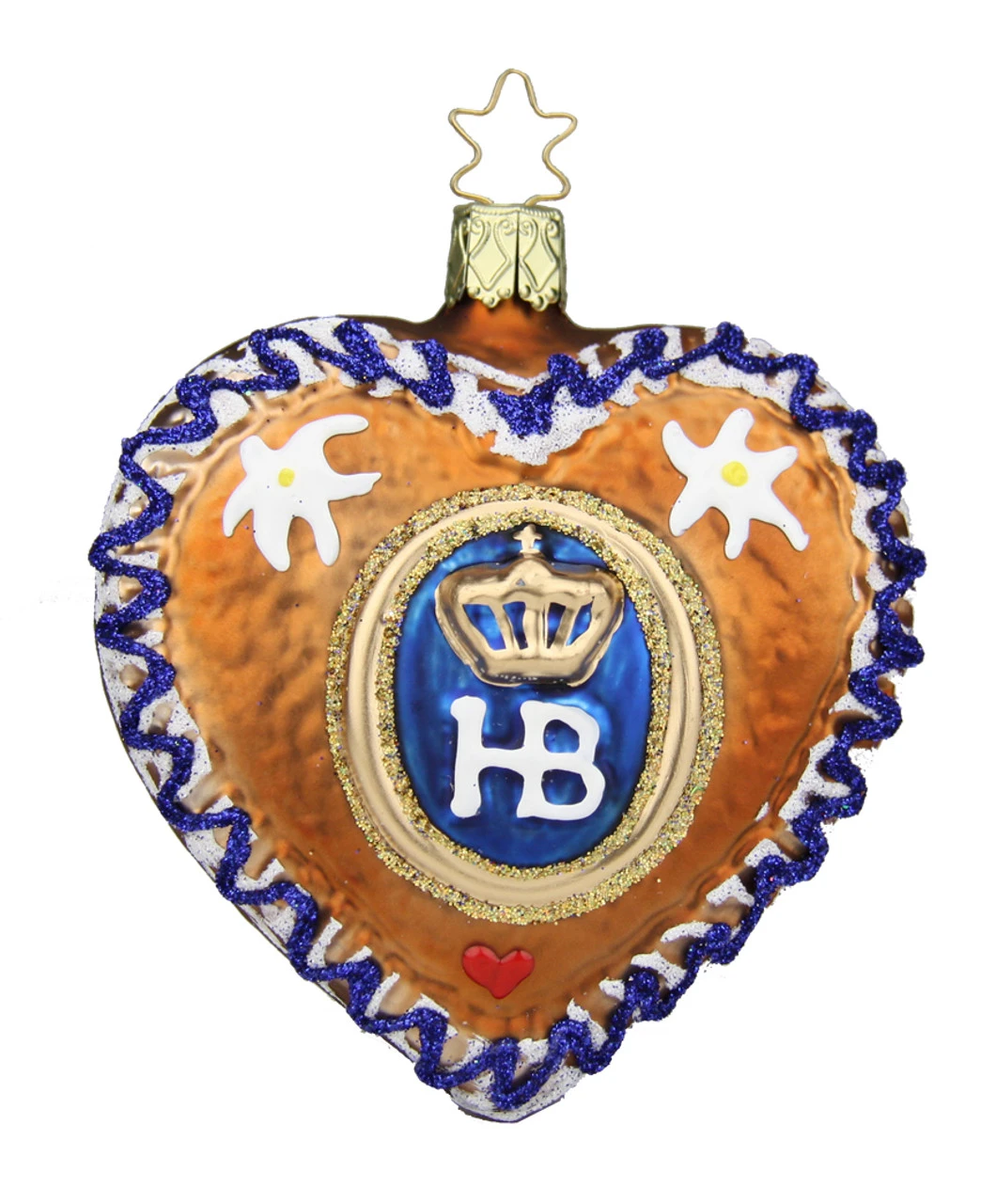 Hofbrauhaus HB Gingerbread Heart Glass Ornament 3 Hofbrauhaus HB Gingerbread Heart Glass Ornament