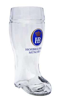 Hofbrauhaus HB Glass Beer Boot 1 Liter