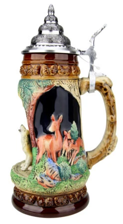 Howling Wolf Wildlife Grotto Beer Stein 9 Howling Wolf Wildlife Grotto Beer Stein -Beer Stein Store Howling Wolf Wildlife Grotto Beer Stein K335BHW RS SM 21700.1547158706
