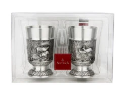 Hunter Pewter Shot Cup 1 Oz | Set Of 2 -Beer Stein Store Hunter Pewter Shot Cup 1 oz Set of 2 AS12402 Box SM 26101.1679781614