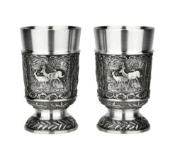 Hunter Pewter Shot Cup 1 Oz | Set Of 2 -Beer Stein Store Hunter Pewter Shot Cup 1 oz Set of 2 AS12402 Deer SM 89937.1679781573