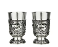 Hunter Pewter Shot Cup 1 Oz | Set Of 2 -Beer Stein Store Hunter Pewter Shot Cup 1 oz Set of 2 AS12402 Elk SM 18206.1679781553