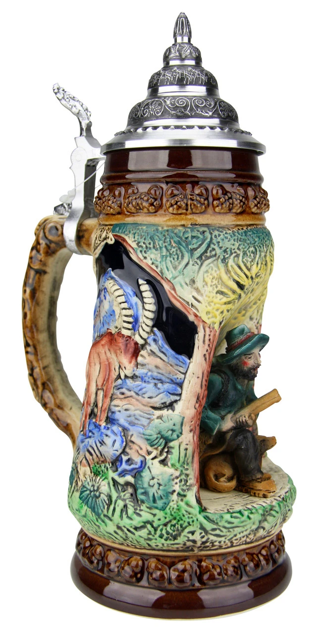 Hunter With Dog Wildlife Grotto Beer Stein - Image 4