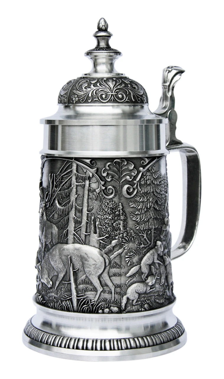 Hunters Pewter Beer Stein 3 Hunters Pewter Beer Stein
