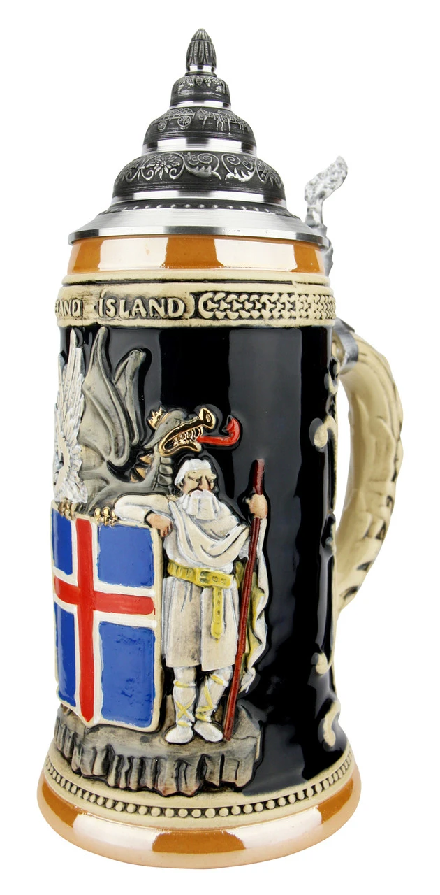 Iceland Coat Of Arms Beer Stein 4 Iceland Coat Of Arms Beer Stein - Image 2