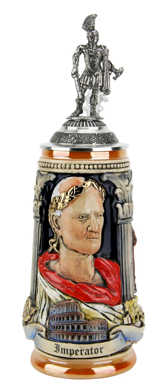 Italian Emperor Imperator Caeser Beer Stein | Legionnaire Lid 3 Italian Emperor Imperator Caeser Beer Stein | Legionnaire Lid