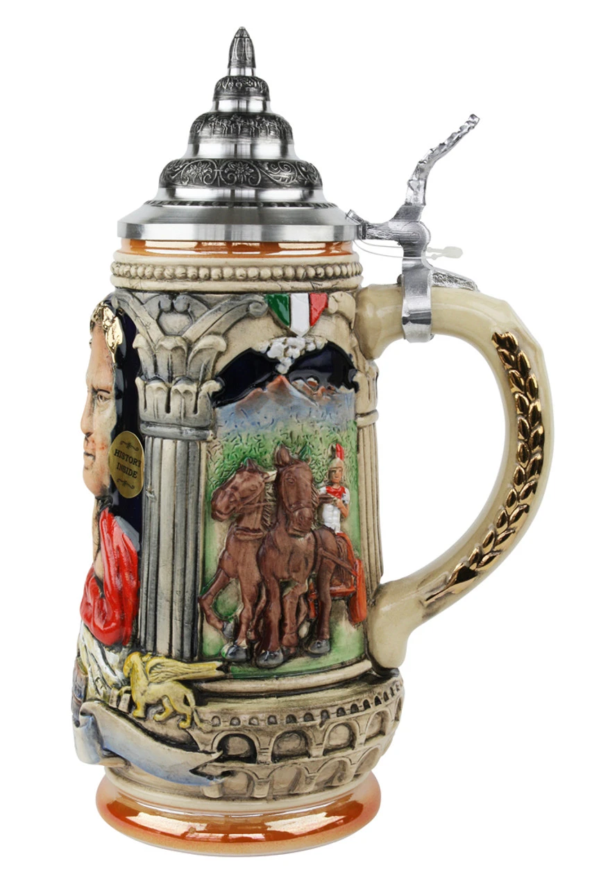Italian Emperor Imperator Caeser Beer Stein 4 Italian Emperor Imperator Caeser Beer Stein - Image 2