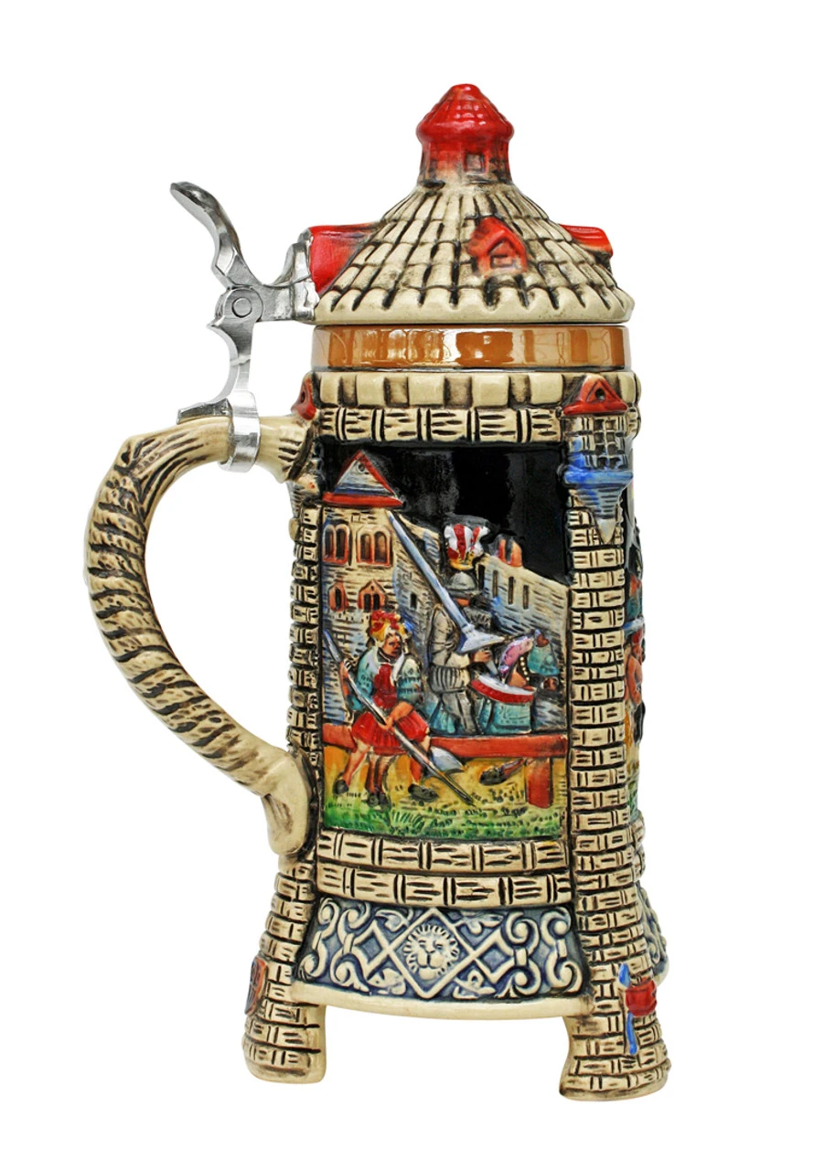 Medieval Tower Beer Stein With Stoneware Lid 4 Medieval Tower Beer Stein With Stoneware Lid - Image 2